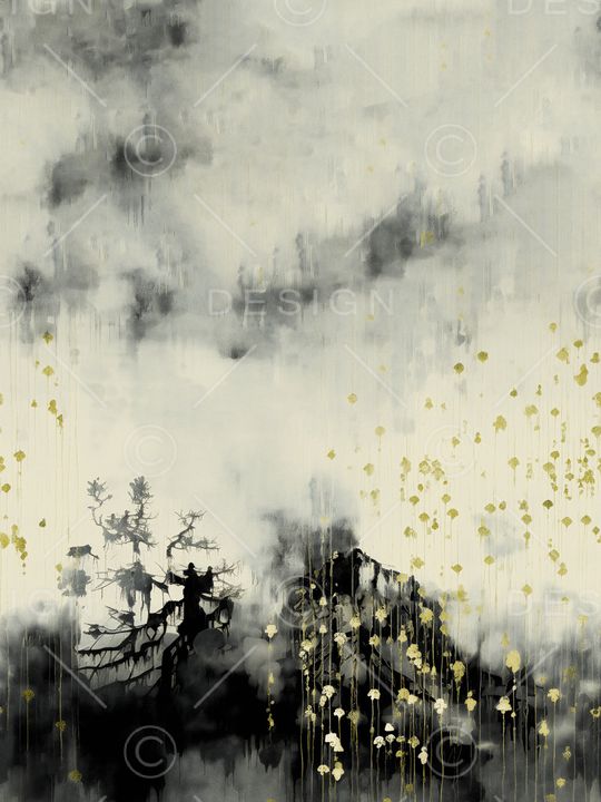 水墨风印花华亿平台图片