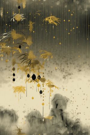 水墨风印花华亿平台图片