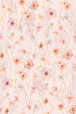 水彩花卉印花华亿平台图片