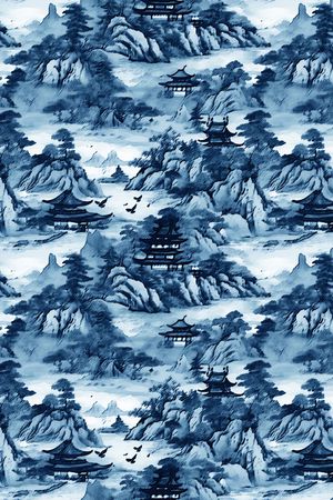 水墨印花华亿平台图片