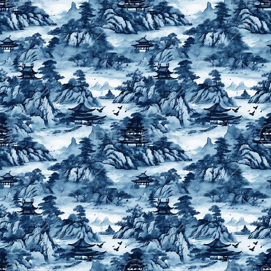 水墨印花华亿平台图片