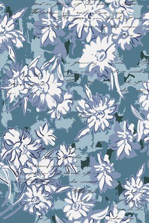 手绘花卉印花华亿平台图片