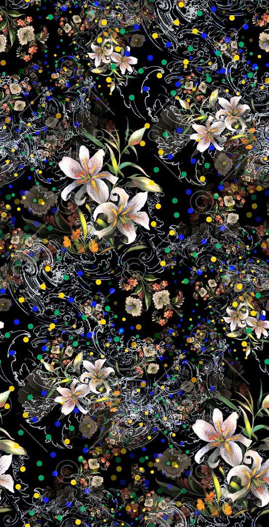 迪拜花卉印花华亿平台图片