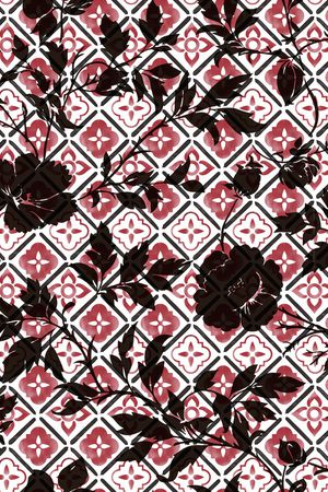 民族花卉印花华亿平台图片