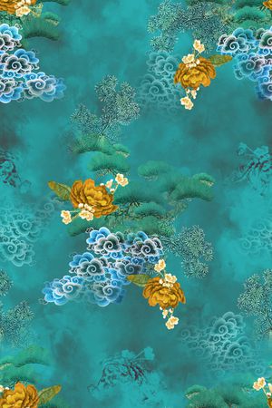 中国风印花华亿平台图片
