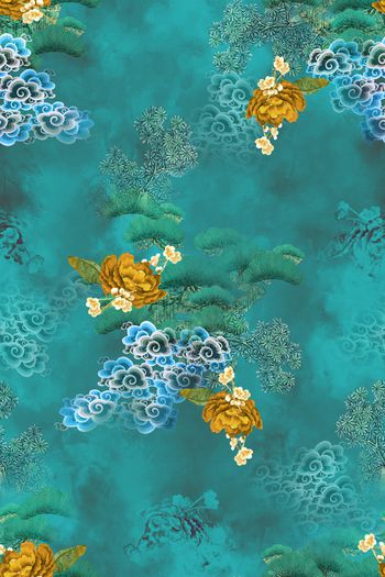 中国风印花华亿平台图片