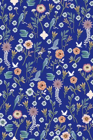 满版散花印花华亿平台图片