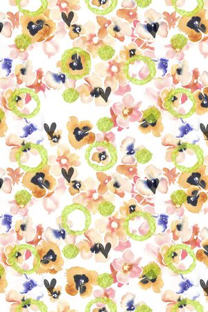 水彩花卉印花华亿平台图片