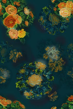 手绘花卉印花华亿平台图片