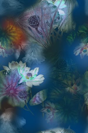 手绘花卉印花华亿平台图片