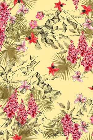 花卉印花华亿平台图片