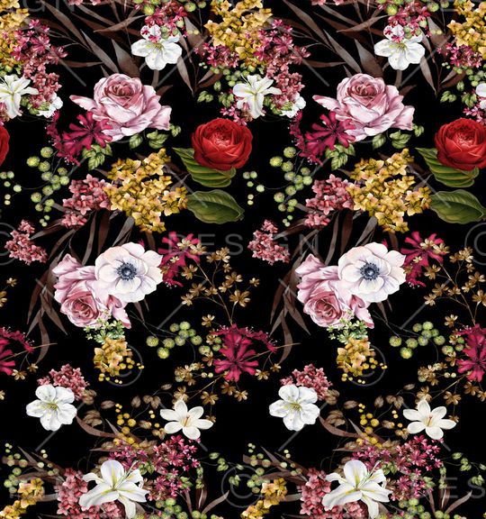 满版散花印花华亿平台图片