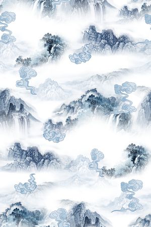 水墨风印花华亿平台图片