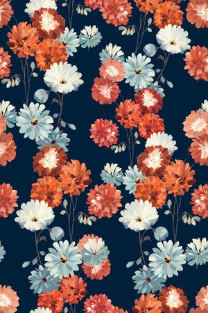 手绘花卉印花华亿平台图片