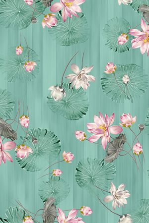 荷花印花华亿平台图片