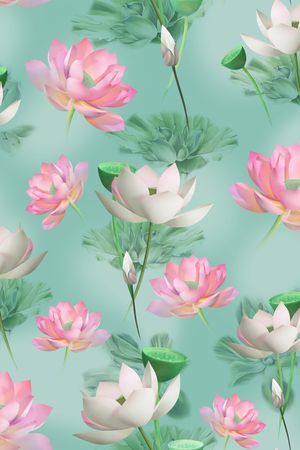 荷花印花华亿平台图片