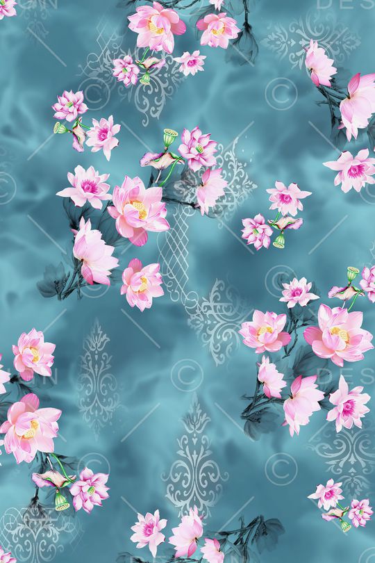 荷花印花华亿平台图片