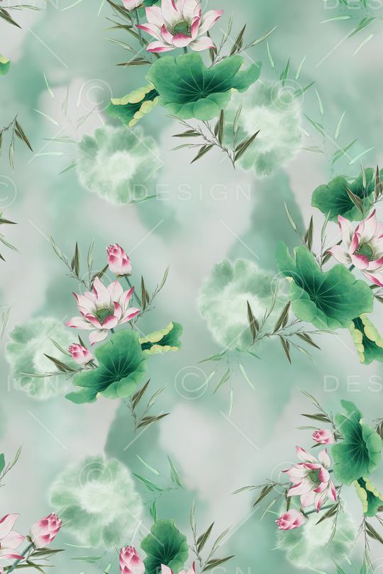 荷花印花华亿平台图片