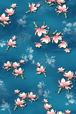 玉兰花印花华亿平台图片