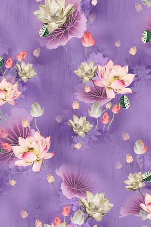 荷花印花华亿平台图片