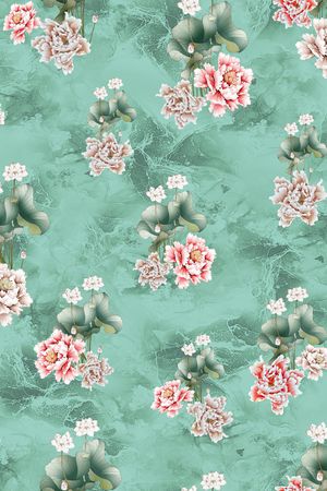 荷花印花华亿平台图片