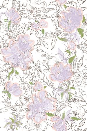 抽象花卉印花华亿平台图片