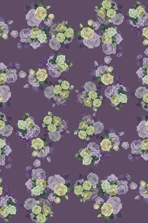 黑底花卉印花华亿平台图片