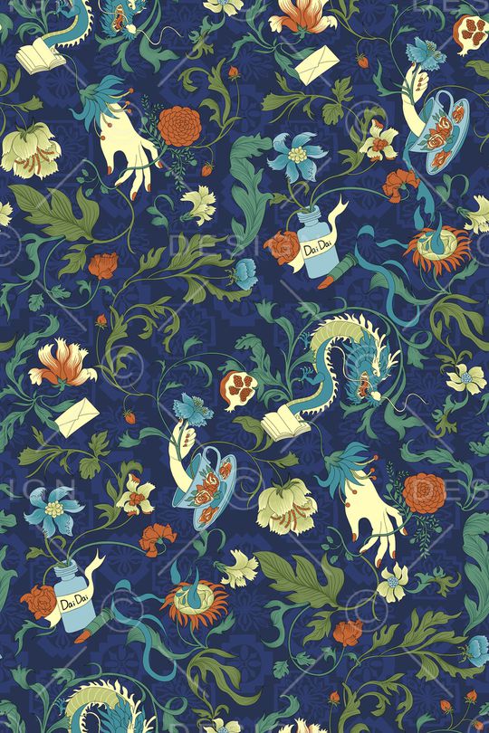 满版散花印花华亿平台图片