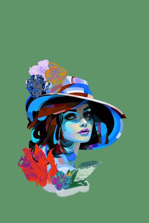 抽象花卉印花华亿平台图片