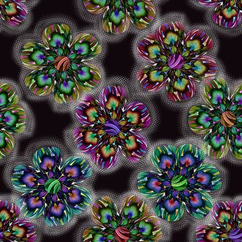 抽象花卉印花华亿平台图片