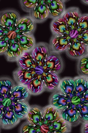 抽象花卉印花华亿平台图片