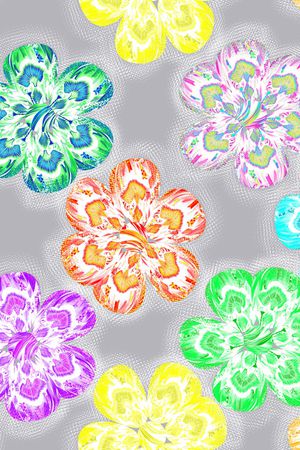 抽象花卉印花华亿平台图片