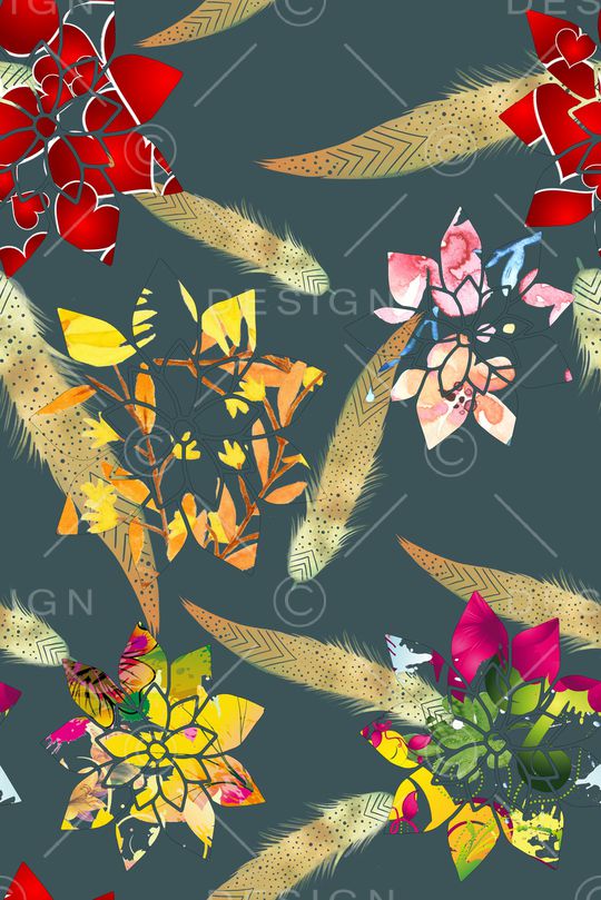 花卉印花华亿平台图片