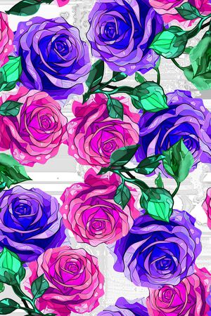 玫瑰花印花华亿平台图片