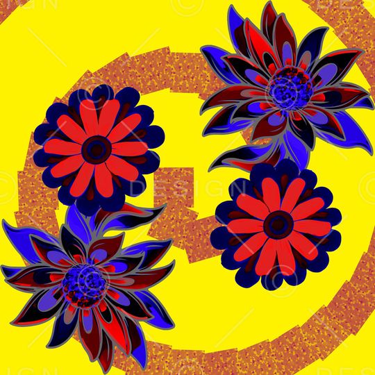 抽象花卉印花华亿平台图片