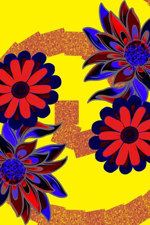 抽象花卉印花华亿平台图片