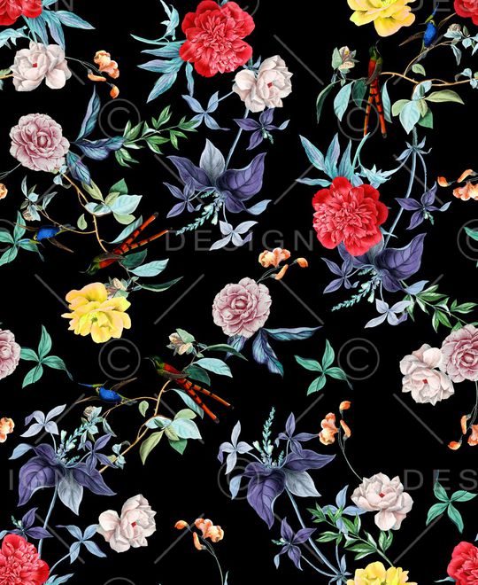 满版散花印花华亿平台图片