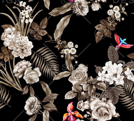 花卉印花华亿平台图片