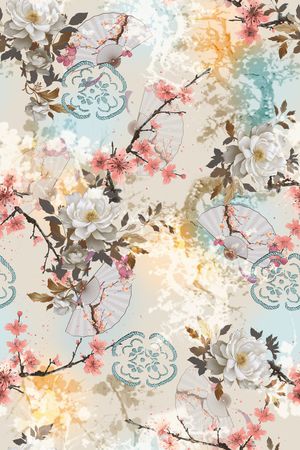 花卉印花华亿平台图片