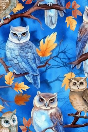 猫头鹰印花华亿平台图片