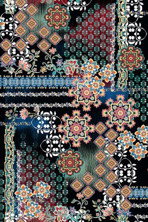 中国风旗袍印花华亿平台图片