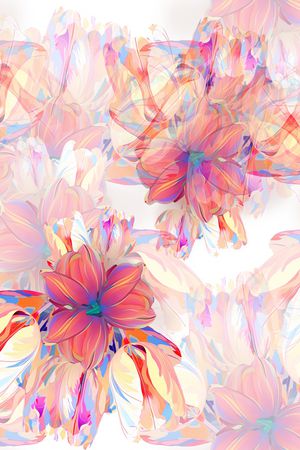 抽象花卉印花华亿平台图片