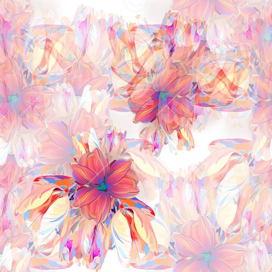 抽象花卉印花华亿平台图片