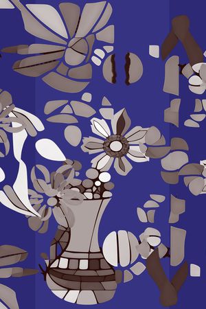 抽象花卉印花华亿平台图片