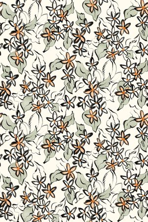 清爽底花卉印花华亿平台图片