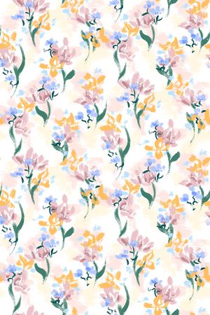 清爽底花卉印花华亿平台图片