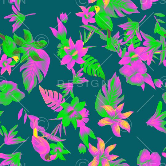 抽象花卉印花华亿平台图片