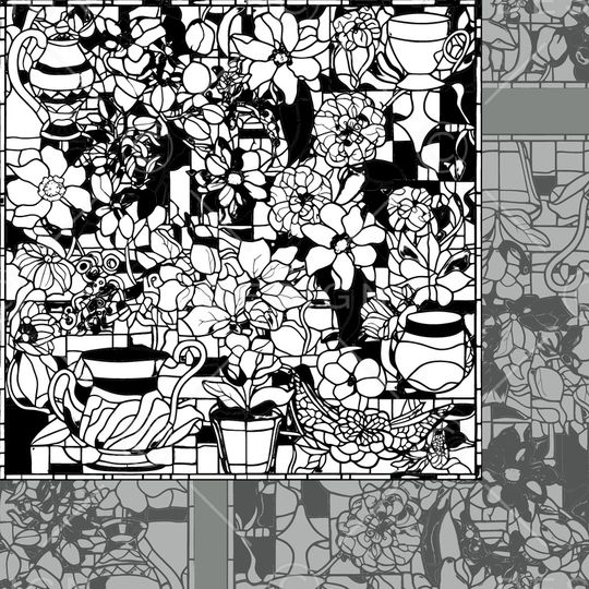 黑白印花华亿平台图片