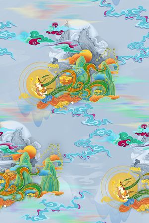 中国风印花华亿平台图片