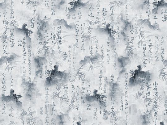 水墨风印花华亿平台图片